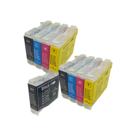 Compatible Brother LC1000 Ink Cartridge TWIN PACK + Extra Black - 9 Inks