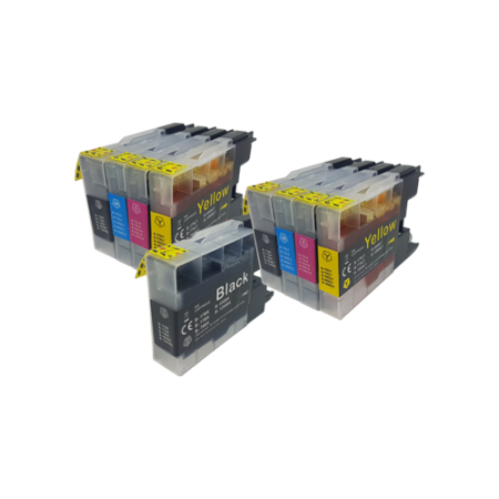 Compatible Brother LC1240XL Ink TWIN PACK with Extra Black - 9 Inks