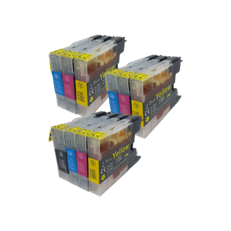 Compatible Brother LC1240XL / LC1280 XL Ink Cartridge Colour Mixed Pack - 10 Inks