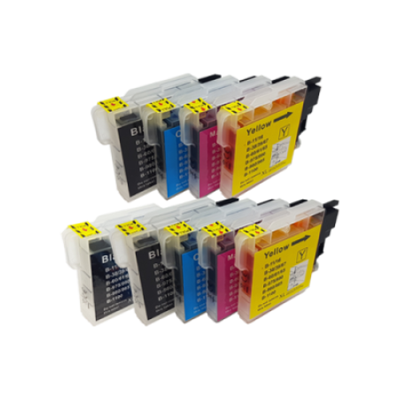 Compatible Brother LC980 Ink Cartridge Twin Multipack + Extra Black Ink - 9 Inks