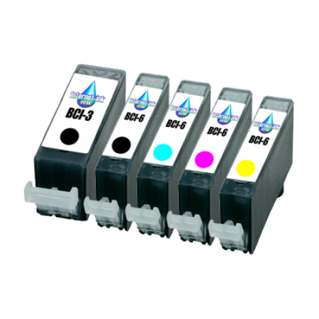 Compatible Canon BCI-6 4 Ink Pack With BCI-3 Black - 5 Inks