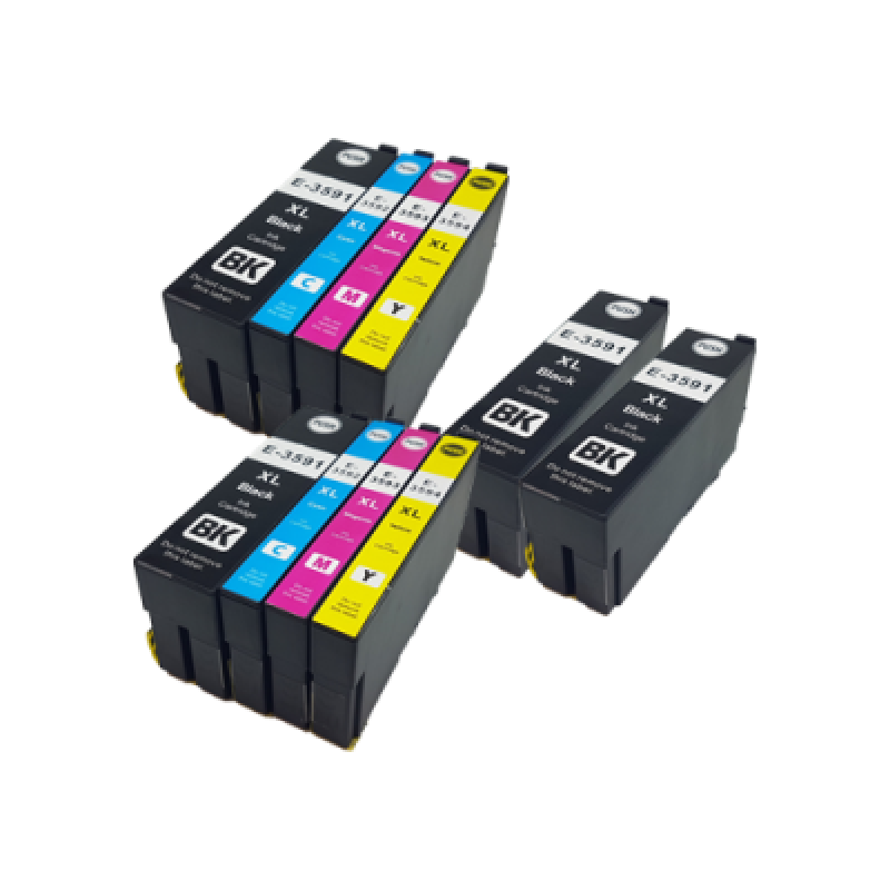 Compatible Epson 35XL Ink Cartridge Colour Mixed Multipack [10 Pack]  BK/C/M/Y