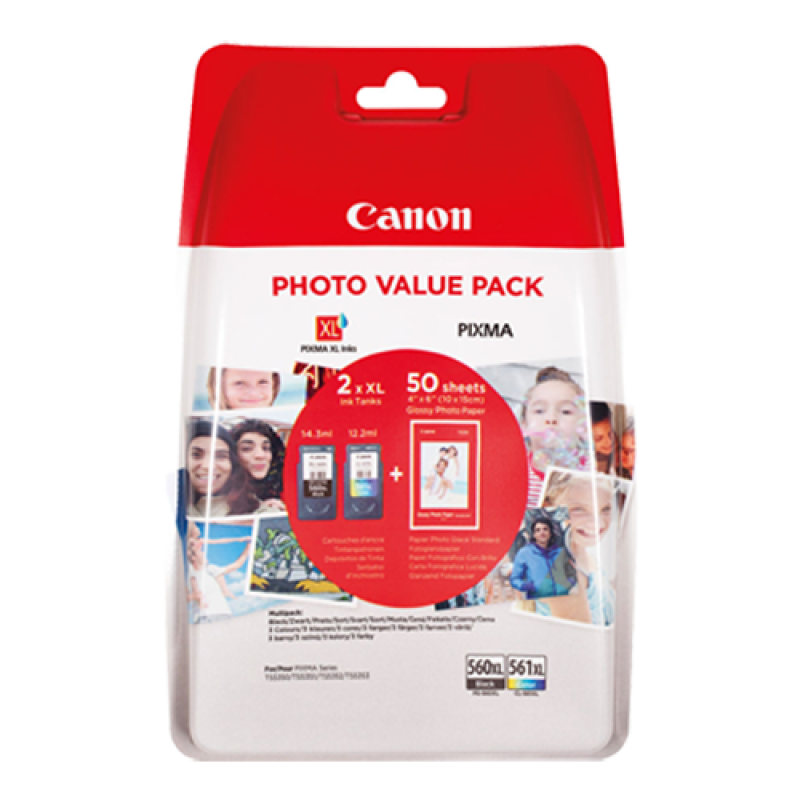 Canon PG-560XL CL-561XL Multipack Ink Cartridges BKCMY Original 