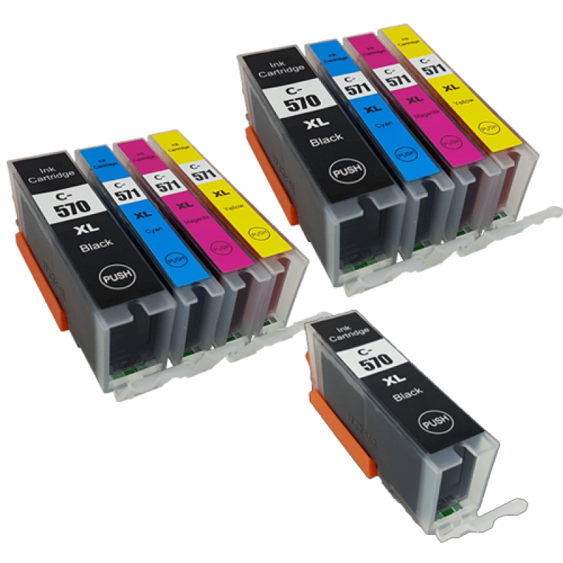 Compatible Canon PGI-570 CLI-571 Ink Cartridge 9 Pack - Extra PGI-570XL Compatible Canon PGI-570 CLI-571 Ink Cartridge 9 Pack - Extra PGI-570XL