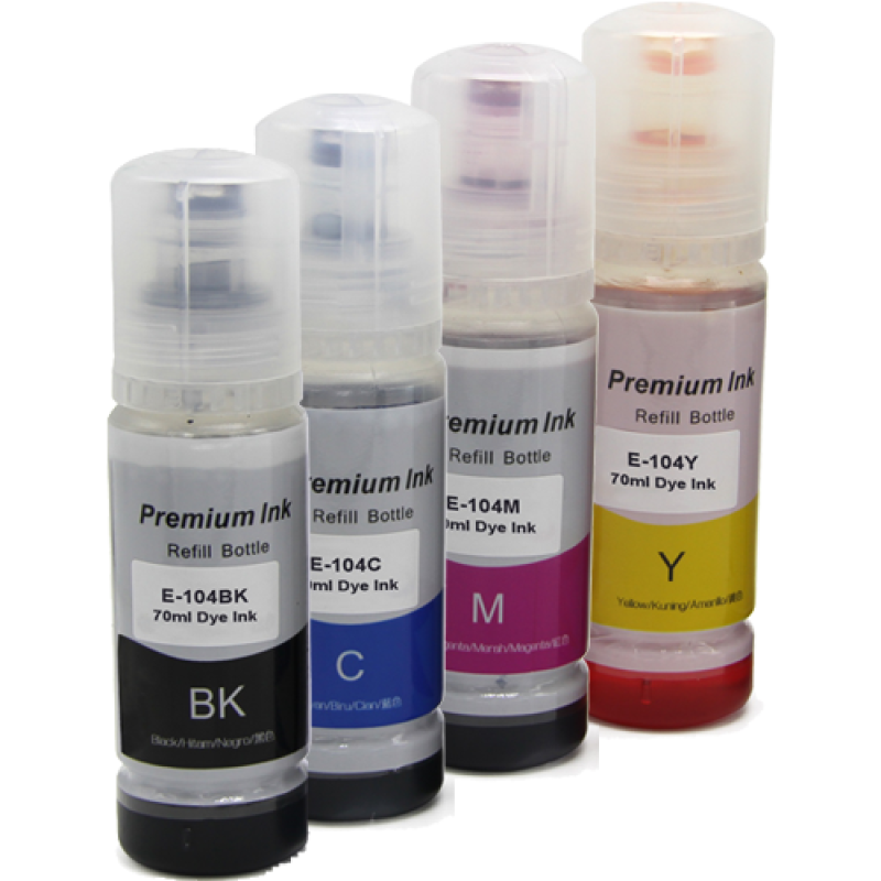 Compatible Epson 104 Multipack Ecotank Ink Bottles BK/C/M/Y