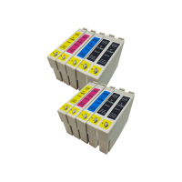 Compatible Epson T0711 - T0714XL Twin Multipack + 2 Extra Black Inks - 10 Inks