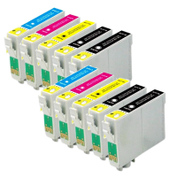 Compatible Epson T1001 - T1004 XL Twin Pack With 2 Extra Black Inks - 10 Inks