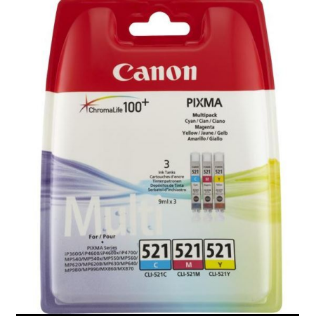 Canon CLI-521 Original Colour Ink Cartridge Multipack C/M/Y