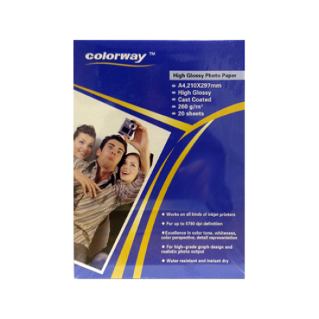Colorway Gloss Photo Paper A4 260g - 20 Sheets