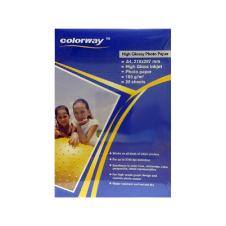 Colorway Gloss Photo Paper Instant Dry A4 180g - 20 Sheets