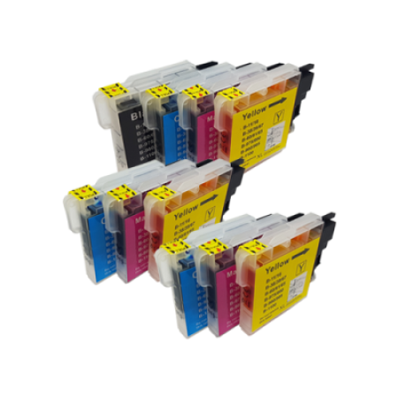 Compatible Brother LC1100 Ink Colour Mixed Multipack - 10 Inks