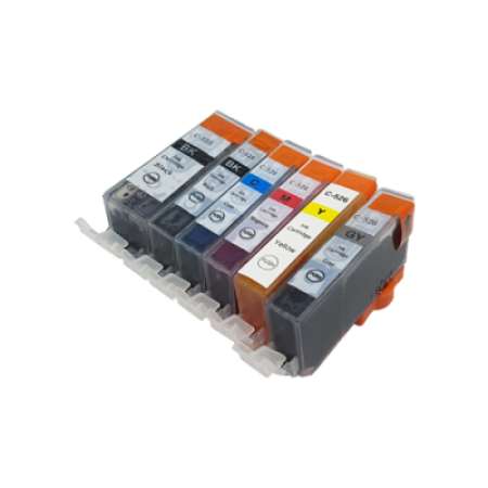 Compatible Canon CLI-526 Ink Cartridge Multipack + Grey + PGI-525 - 6 Inks