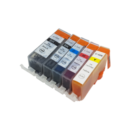 Compatible Canon CLI-526 Ink Cartridge Multipack + PGI-525 BK/C/M/Y/PB (No Grey)- 5 Inks