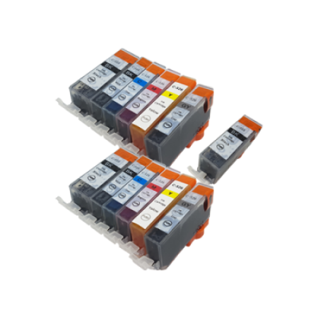 Compatible Canon CLI-526 PGI-525 Twin Multipack + Extra PGI-525 Black- 13 Inks