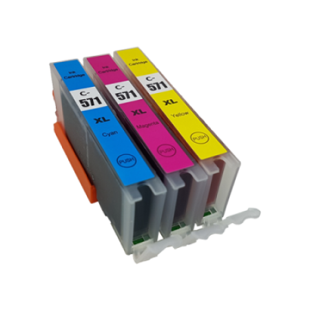 Compatible Canon CLI-571XL Ink Cartridge Colour Triple Pack - 3 Inks C/M/Y