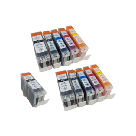 Compatible Canon CLI-8 PGI-5 Ink Cartridge Twin Multipack + Extra PGI-5 Black - 11 Inks