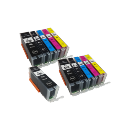 Compatible Canon PGI-570XL CLI-571XL Ink Cartridge Twin Multipack + Extra PGI570XL - 11 Inks