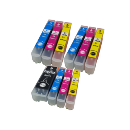 Compatible Epson 26XL 10 Pack (no photo black) - Extra Colours