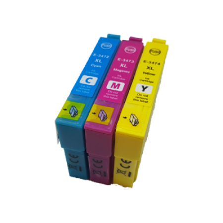 Compatible Epson 34XL T3472/3/4 Ink Cartridge Colour Multipack C/M/Y