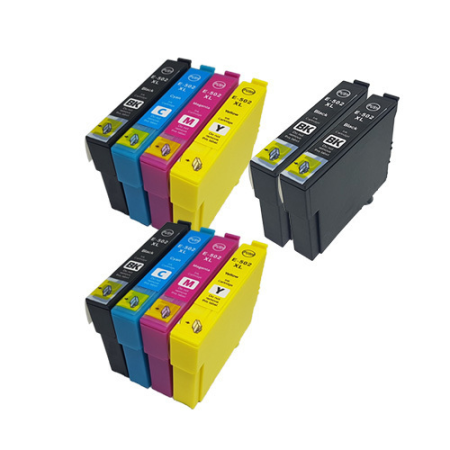 Compatible Epson 502XL Ink Cartridge TWIN Multipack + 2 FREE Black Inks - 10 Inks