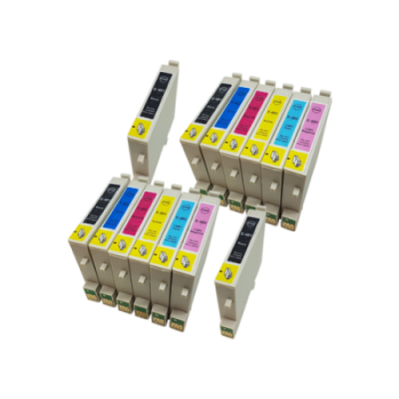 Compatible Epson T0487 (T0481 - T0486) Ink Cartridge Twin Pack + 2 Extra Black - 14 Inks