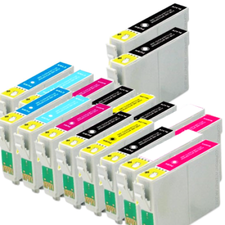 Compatible Epson T0540-T0549 TWIN Mutlipack + 2 Extra Black Inks - 18 Inks Compatible Epson T0540-T0549 TWIN Mutlipack + 2 Extra Black Inks - 18 Inks