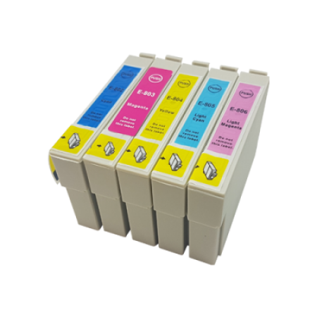 Compatible Epson T0802-T0806 Ink Cartridge Colour Multipack C/M/Y/LC/LM