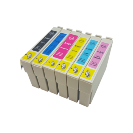 Compatible Epson T0807 (T0801-T0806) Ink Cartridge Multipack BK/C/M/Y/LC/LM