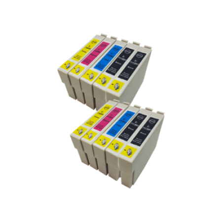 Compatible Epson T0891-T0894 Twin Multipack + 2 Free Black Inks - 10 Inks