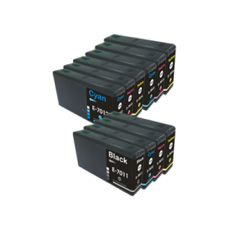 Compatible Epson T7011 - T7014 XXL Ink Cartridge Colour Mixed Pack - 10 Inks Compatible Epson T7011 - T7014 XXL Ink Cartridge Colour Mixed Pack - 10 Inks