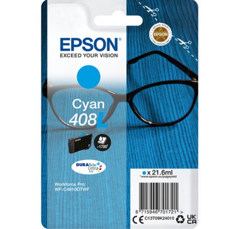 Original Epson 408L Cyan High Capacity Ink Cartridge