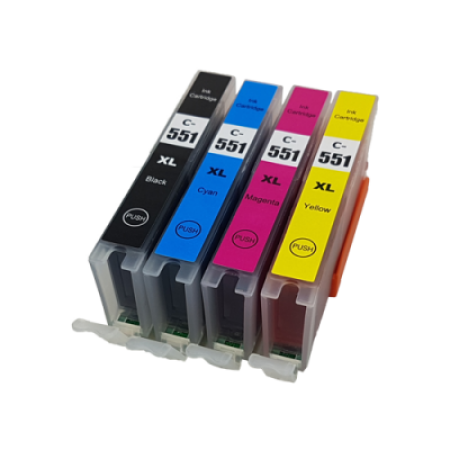 Compatible Canon CLI-551XL Ink Cartridge Colour Pack (No Grey) - 4 Inks