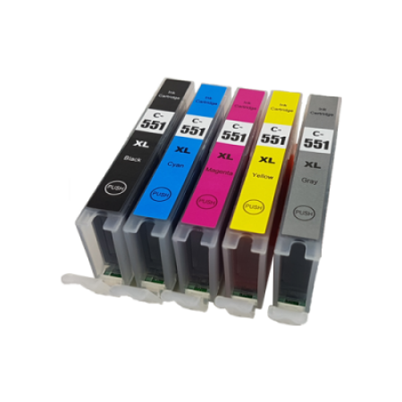 Compatible Canon CLI-551XL Ink Cartridge Colour Pack - 5 Inks