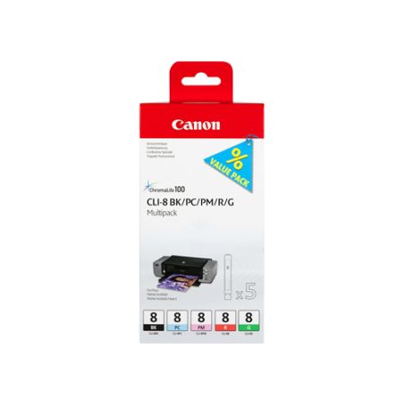 Canon CLI-8 Original Ink Cartridge Photo Multipack BK/PC/PM/R/G - 5 Pack