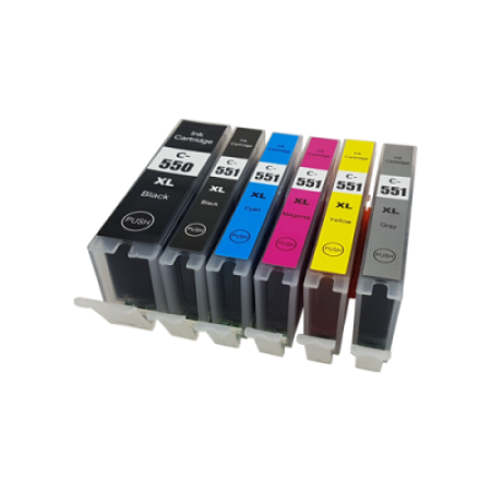 Compatible Canon PGI-550XL CLI-551XL Ink Cartridge Multipack - 6 Inks