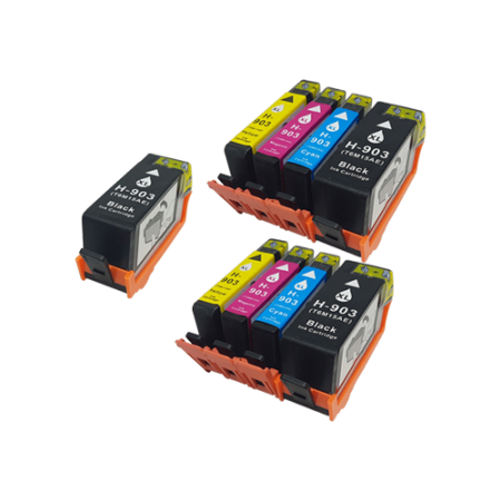 Compatible HP 903XL Ink Cartridge Twin Multipack + Extra Black - 9 Inks - January 2023 Version + Free Photo Paper Pack
