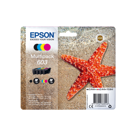 Epson 603 Ink Cartridge Original 4 Pack - C13T03U64010