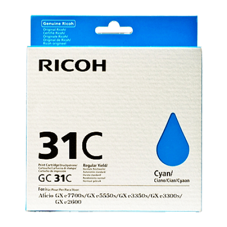 Ricoh GC31C Original Cyan Gel Ink Cartridge 405689