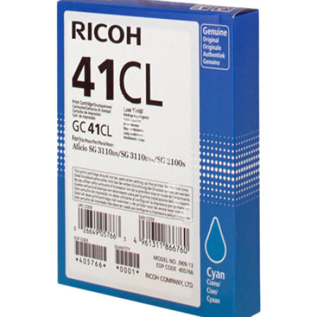 Ricoh GC41CL Original Cyan Gel Standard Capacity Ink Cartridge 405766 