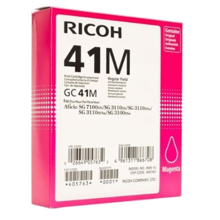 Ricoh GC41M Gel Ink Cartridge 405763 Magenta Original