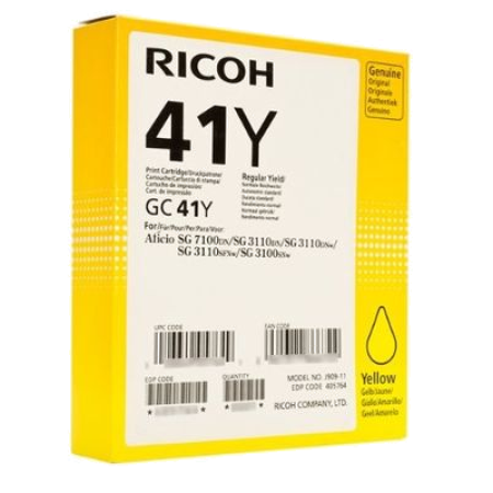 Ricoh GC41Y Original Yellow Gel Ink Cartridge High Capacity 405764 