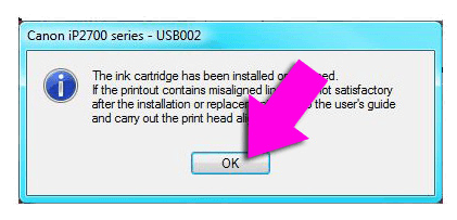 Canon Used Cartridge Installed