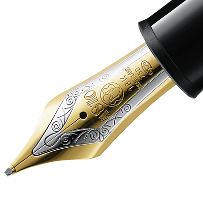 New Sheaffer Agio Lacquer Black Fountain Pen 22K Gold Plated Trim