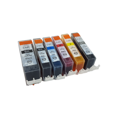 

Compatible Canon CLI-521 and PGI-520 Ink Complete Pack - 6 Inks