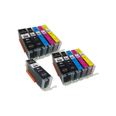 

Compatible Canon PGI-570XL CLI-571XL Ink Cartridge TWIN Multipack + FREE PGI570XL - 11 Inks