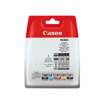 

Canon PGI-580 CLI-581 Multipack Ink Cartridges BK/C/M/Y/PBK Original