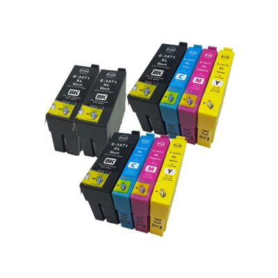 

Compatible Epson 34XL T3471/2/3/4 Ink Cartridge Twin Pack + 2 FREE Black Inks - 10 Inks