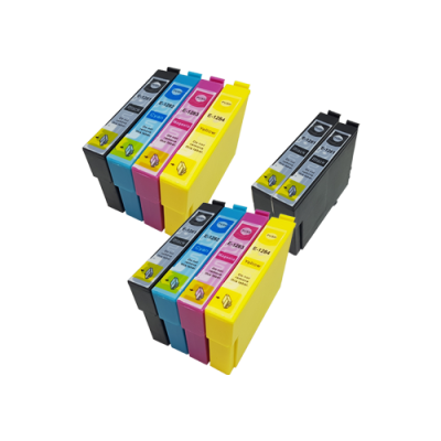 

Compatible Epson T1285 (T1281/2/3/4) Ink Cartridge TWIN Multipack + 2 FREE Blacks - 10 Inks