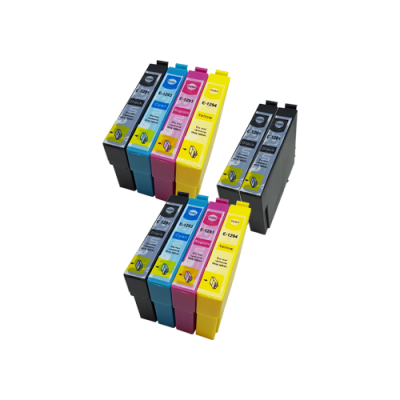 

Compatible Epson T1295 (T1291/2/3/4) Ink Cartridge TWIN Multipack + 2 FREE Blacks - 10 Inks