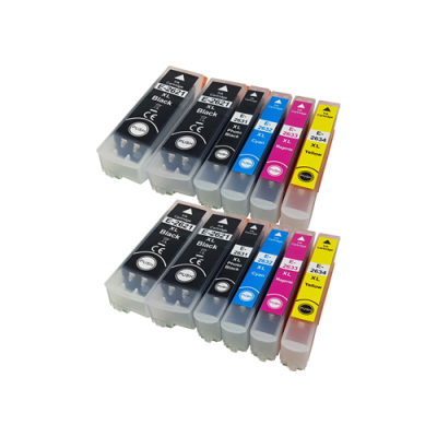 

Compatible Epson 26XL T2636 TWIN PACK + 2 FREE Blacks (with photo black) - 12 Inks
